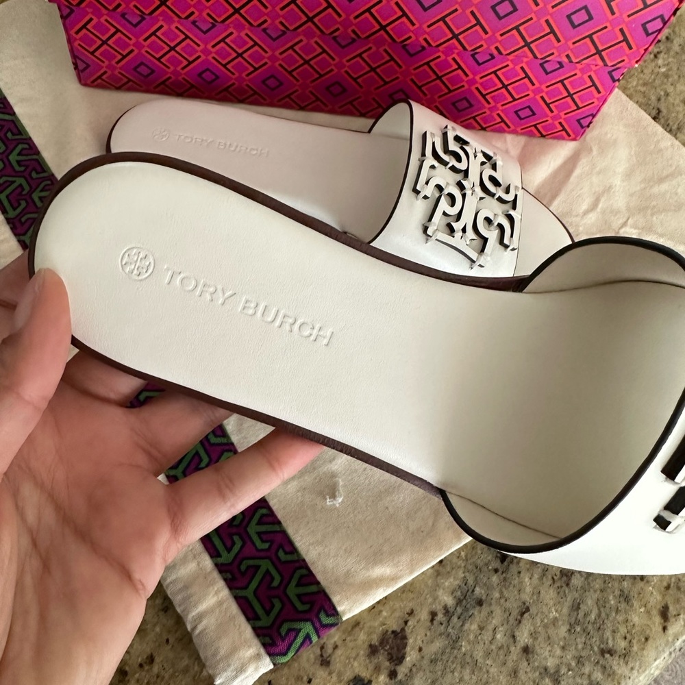 New Tory Burch slides white millet - Picture 5 of 5